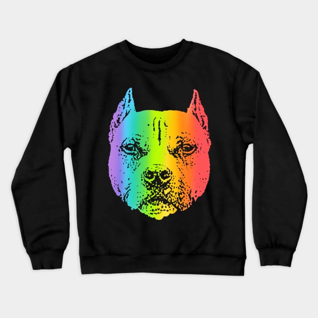 Rainbow Pit Bull Crewneck Sweatshirt by childofthecorn